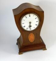 An Edwardian inlaid mantel clock