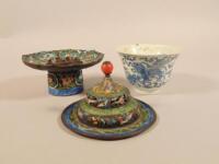 Two items of 19thC Chinese enamel and a bowl