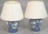 A pair of Chinese blue and white porcelain vases