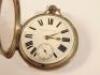 A silver pocket watch - 2