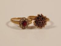 Two 9ct gold dress rings