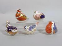 Five Royal Crown Derby paperweights