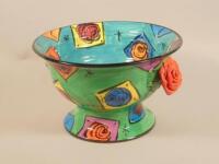 A modern art pottery two handled bowl by Mary Rose Young