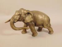 A Continental silvered metal elephant