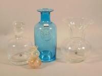 Four items of 20thC glass