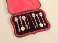 A set of six Italian white metal commemorative spoons