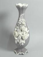 A Victorian grey and white Parian vase