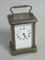 A late 19thC / early 20thC French brass carriage timepiece