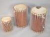 Three modern African style tribal drums