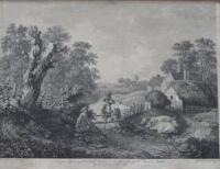 After Thomas Gainsborough. Landscape with figures and pigs