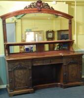 A large Victorian mahogany mirror back sideboard