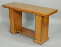 A satin birch veneered Art Deco style side table