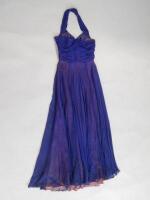 An Edwardian blue ball gown