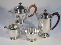 A George VI silver four piece tea service