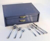 An Elizabeth II silver canteen of cutlery