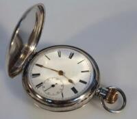 An Edwardian silver hunter pocket watch