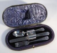 A George V cased silver cutlery set