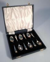 A cased set of six George V silver teaspoons