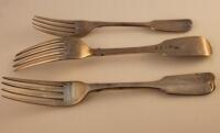 A pair of Victorian silver table forks