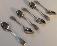 A set of six William IV silver teaspoons