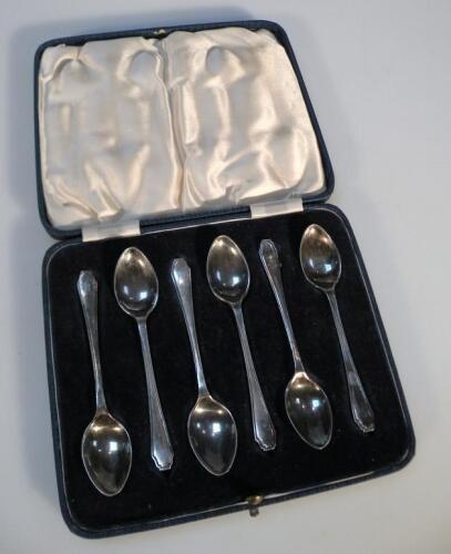 A set of six George VI silver teaspoons