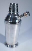 A silver plated cocktail shaker