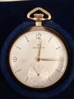 A Zenith open faced gold plated pocket watch