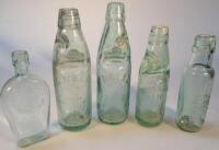 Various Grantham related marble and other glass bottles