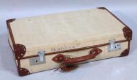 An early 20thC pressed canvas travelling case