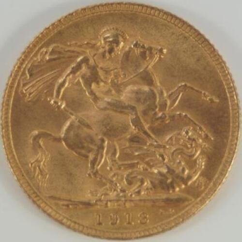 A George V 1913 full gold sovereign.