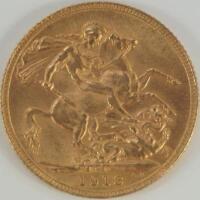 A George V 1913 full gold sovereign.