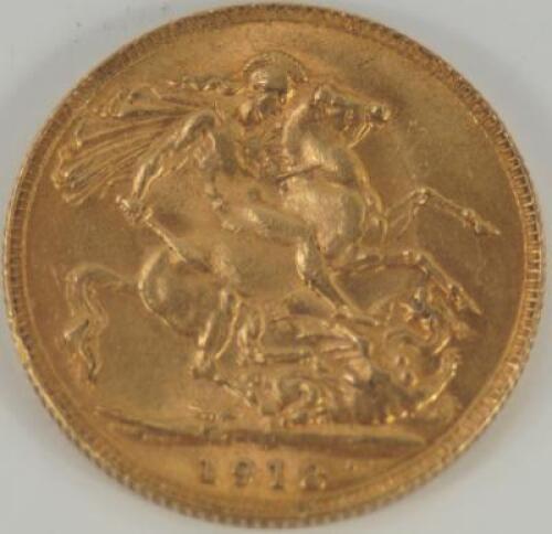 A George V 1918 full gold sovereign.