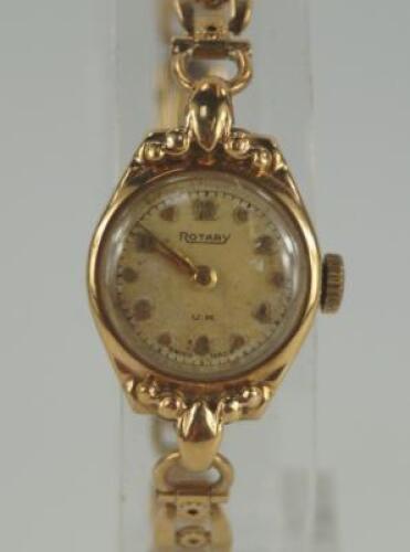 A 1930s 9ct gold ladies Rotary cocktail watch