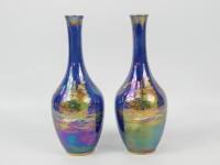 A pair of Devon lustrine Fieldings vases