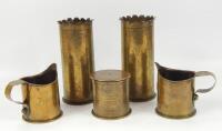 A small collection of ordnance Trench Art