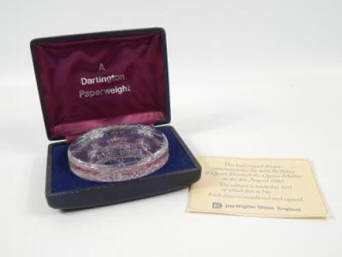 A Dartington Glass lead crystal plaque