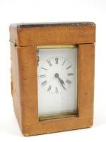 A late 19thC Continental four glass carriage clock