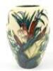 A late 20thC Moorcroft pottery ovoid vase