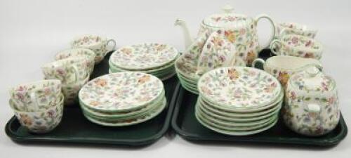 A Minton Haddon Hall pattern part tea service