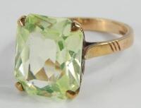 A green agate stone dress ring