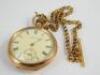 A early 20thC gold plated pocket watch