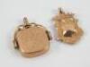 Two 9ct gold fobs