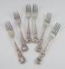 A composite set of six George IV silver dessert forks