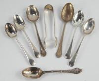 Five silver coffee spoons