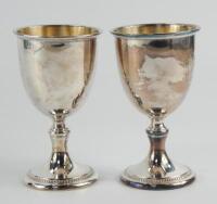 A pair of modern silver goblets