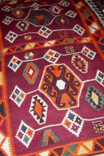 A Kelim prayer rug