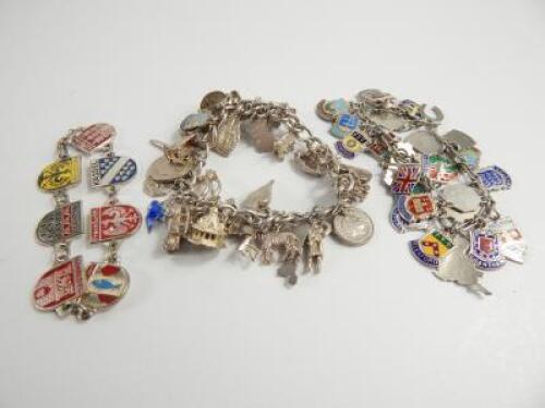 Three charm bracelets