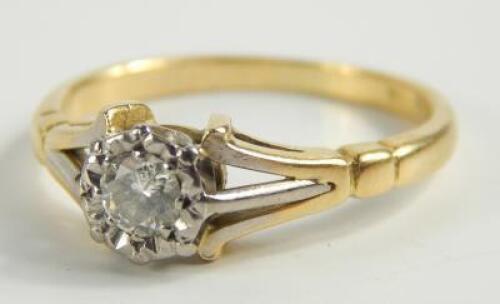 An 18ct gold diamond solitaire ring