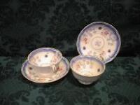 A quantity of 19thC porcelain tea cups and saucers