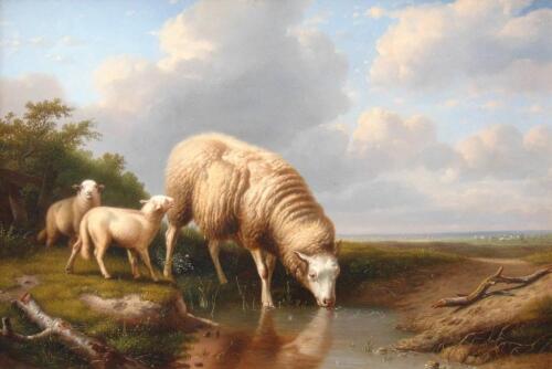 Manner of Thomas Sidney Cooper. Ewe and Lambs